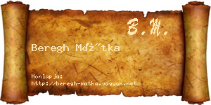 Beregh Mátka névjegykártya